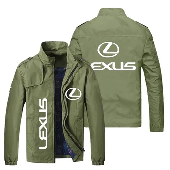 2021 Пролет-есен мъжко сако, мъжко яке с цип, пролетно-есенна мода приталенная яке, спортно ежедневно яке с логото на Lexus