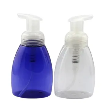 250 мл синьо / прозрачна бутилка за разпенване на PET бутилка с дозатор помпа за образуването на пяна може да се използва за козметични опаковки