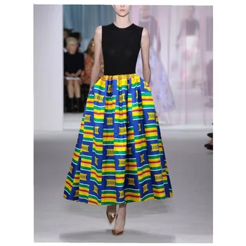 Африканска восъчен пола Африканска облекло За жени, Мода 2022 Женски Восъчни поли с цветен модел Дамски Секси пола миди на парти S703-2