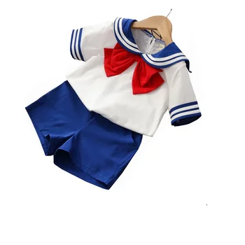 Летни Красиви Блузи за момчета и момичета + Шорти, Детска тениска с лък, Панталони, Комплекти от 2 теми от 2 до 6 години