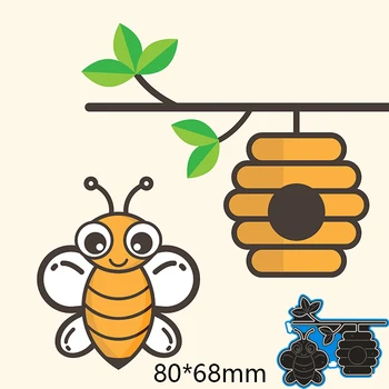 Метални Режещи Удари клетка и пчела нови за декор карта DIY шаблони за Scrapbooking Хартиен Албум шаблон Умира 80*68 мм