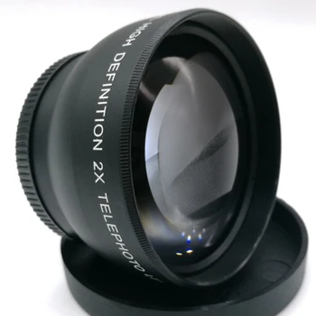 Телеобектив 52 мм с 2-кратно Увеличение За Nikon AF-S 18-55 mm 55-200 мм Обектив на Камерата Черен