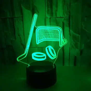 Хокей 3D лека нощ USB LED Настолна Лампа 3D Илюзия Лампа 7 Промяна на Цвета За Деца Детска Спалня Атмосфера Лампа